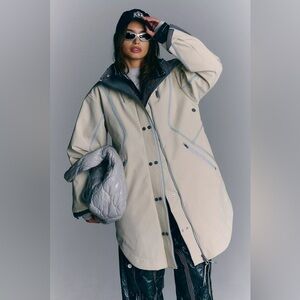 NWT Free People Moon Magic Reflective Rain Parka Jacket Coat Size Medium